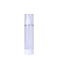 Lujosa Botella de Vidrio para Cuidado de la Piel de 15ml, 30ml, 50ml con Bomba Air-Free, Componentes de Plástico ABS, Negro Esmerilado, Serigrafía y Estampado en Caliente