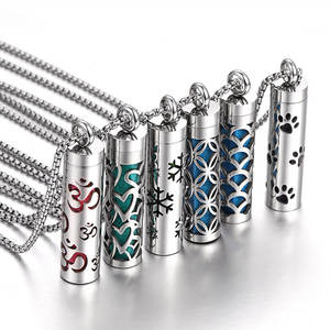 流行の変色防止低アレルギー性シルバーメッキ316Lステンレス鋼ペンダント香りディフューザーネックレス（男女兼用） - Product Image 2