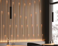 Panel de Pared WPC Floral Clásico Moderno, Impermeable, Ignífugo y Absorbente de Sonido, con Iluminación LED para Sala de Estar, Hotel y Comercio