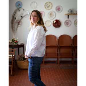 Blusa Elegante de Diseño Japonés con Estampado de Mapa de Fantasía, Corte XS, de Liberty of London para Mujer - Product Image 1