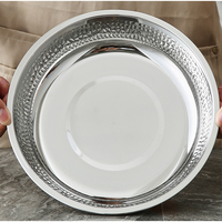 Zhenneng – Ensemble de plats et de plateaux de service ronds en acier inoxydable 304, écologiques, modernes et luxueux, pour la cuisine