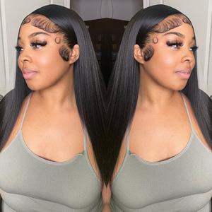 Perruque lisse en cheveux humains, cheveux vierges vietnamiens, pré-épilée, sans colle, perruque en dentelle HD complète, dentelle suisse HD frontale - Product Image 3