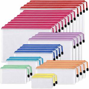 Sacs à fermeture éclair en maille, 8 tailles, en PVC imperméable, pour l'organisation domestique, rangement polyvalent, aseptique, 8 couleurs, en plastique, pour les rendez-vous - Product Image 1
