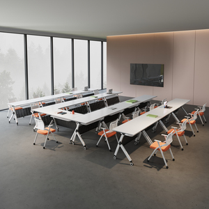 Table pliante en panneaux de <span class=keywords><strong>bois</strong></span> au design moderne pour salles de réunion, salles de formation, écoles - Mobile et démontable - Product Image 6