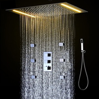 Ensemble de douche de plafond de salle de bain de haute qualité avec panneau de douche LED 360*500MM et mitigeur thermostatique