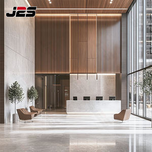 Mostrador de recepción moderno de mármol para hotel con luz LED, recepción personalizada para vestíbulo y espacios comerciales - Product Image 3