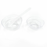 Bol à masque transparent en acrylique de petite taille avec poignée en plastique imitation verre, outil essentiel pour le mélange d'huiles, idéal pour les salons de beauté, les spas et la cosmétique - Chine