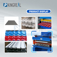 KINGREAL Machine de formage de rouleaux de toiture double couche en métal Machine de fabrication de toitures en tôle ondulée IBR Machine de fabrication de tuiles