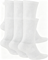 Chaussettes de sport unisexes rembourrées, lot de 6, chaussettes de sport respirantes en polyester qui évacuent l'humidité, pour l'entraînement, la course à pied, l'usage quotidien