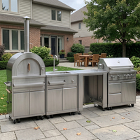 Meuble de cuisine extérieur en acier inoxydable, étanche, durable et robuste pour cuisine de jardin modulaire extérieure
