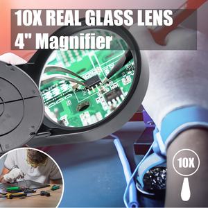 Loupe avec lumière et pince, lampe de bureau LED, loupe de table éclairée mains libres pour l'artisanat, la peinture et la couture. - Product Image 3