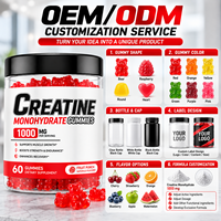 Gummies de créatine monohydrate à marque privée OEM par portion pour femmes, 60 gummies, soutien force et endurance, GMP