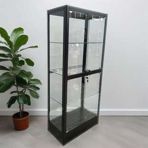 Moderna vetrina in vetro a grandezza naturale 60x50 custodia in acciaio a LED con porta chiudibile a chiave regolabile per uso supermercato - Product Image 4