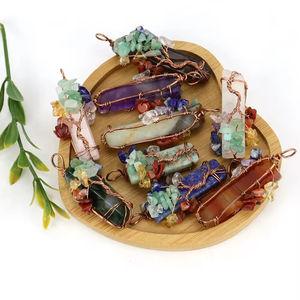 Collier pendentif Arbre <span class=keywords><strong>de</strong></span> Vie fait main en pierre naturelle multicolore, cristal irrégulier et agate torsadée, vente en gros directe usine - Product Image 4