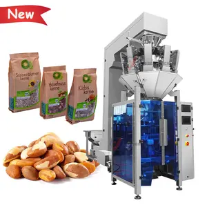 Otomatis Multihead Penimbang Quad Seal Kantong Tas Almond Kacang Mengisi dan Kemasan Mesin untuk Brazil Kacang