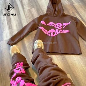 Sweat-shirts à capuche pour hommes de haute qualité, en molleton délavé à l'acide, brodés, taille plus, imprimés en relief, streetwear de créateur, personnalisés - Product Image 4