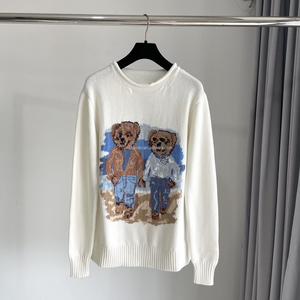 Maglione a Collo Alto in Cotone di Alta Qualità Autunno/Inverno con Design Ricamato di <span class=keywords><strong>Orsetto</strong></span>, Top Elegante in <span class=keywords><strong>Maglia</strong></span> - Product Image 1