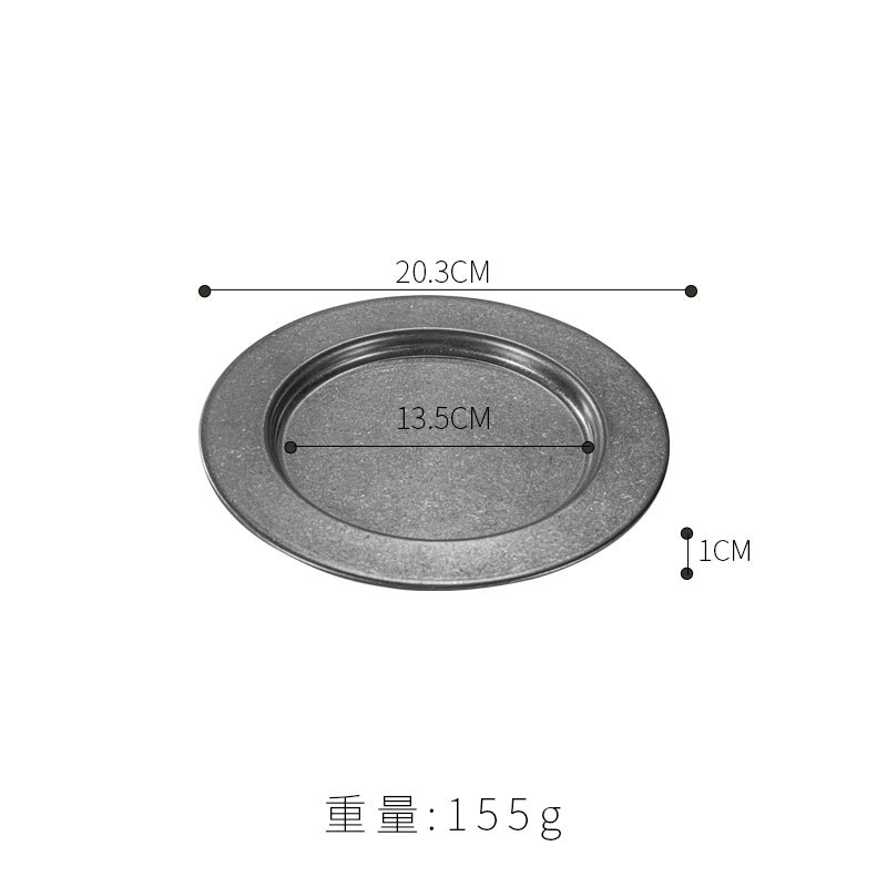 Plato llano de 20 cm con borde ancho (plateado vintage)