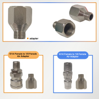 Tuyau de recul tressé de 3 mètres avec adaptateur de 1/8 à 1/4, tuyau de connexion pour aérographe et mini compresseur d'air