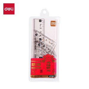 Juego de Reglas Deli Exam Master de 15 cm, Antideslizantes, Transparentes, Herramientas Matemáticas VC165 - Product Image 1