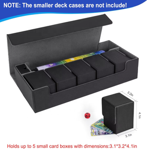    Boîte de rangement pour cartes de jeu de société de grande capacité 600+ cartes, en cuir PU, pour cartes TCG Yugioh Commander, type Deck Box et Dice Tower - Product Image 3