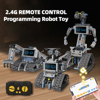 Juguete de Bloques de Construcción 5 en 1 STEM, Juguete de Robot de Ensamblaje DIY, Control Remoto, Programación Eléctrica, Juguete Educativo