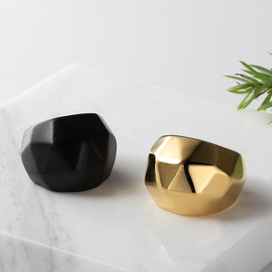 Anelli Artigianali a Forma di <span class=keywords><strong>Lupo</strong></span>, Gioielli da <span class=keywords><strong>Donna</strong></span>, Anello Grande Poligonale Triangolare per Uomo - Product Image 6