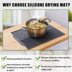 Silicone <b>Large</b> Dish Drying Pad <b>Mat</b> for Kitchen Counter Non-Slipping Heat Resistant Eco-Friendly Dish Rack Sink <b>Mat</b> Customizable - Product Image 5