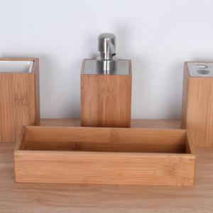 Custom Logo <strong>Bamboo</strong> Bath Storage Box <strong>Set</strong> for Home and Hotel Three-piece <strong>Washing</strong> Toothbrush Mouthwash Cup Collection - Product Image 4