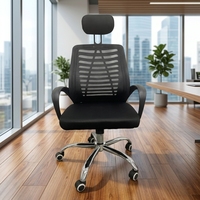 Chaise de bureau ergonomique en maille avec appui-tête, pivotante et réglable, dossier haut, pour fournisseur B2B de mobilier de bureau