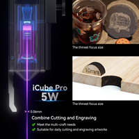 Mesin ukir Laser portabel hadiah bisnis promosi pahat iCube Pro 5W DIY Logo Lazer Printer