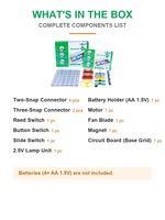Kit électronique STEM de 15 expériences, jouet éducatif à assembler, sans soudure, ensemble de construction de circuits pour les enfants de 8 ans et plus
