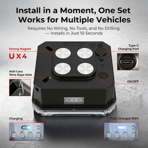 Kit <span class=keywords><strong>de</strong></span> feux arrière magnétiques sans fil à LED pour remorques, camping-cars, bateaux, camions, portée radio 30 mètres - Product Image 2