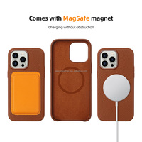 Housse de téléphone en cuir de galets recyclés avec magnétique pour iphone 13 14 15 pro