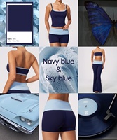 Ensemble de yoga respirant effet seconde peau avec haut de sport et pantalon évasé taille haute à ceinture pliée, contrôle du ventre et effet push-up fessier, pour fitness et gym