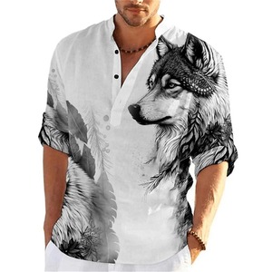 <span class=keywords><strong>Chemise</strong></span> à manches longues pour <span class=keywords><strong>homme</strong></span> avec motif animalier 3D unique, collection printemps, taille <span class=keywords><strong>XL</strong></span>, vente en gros - Product Image 1