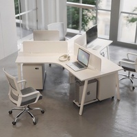 Poste de travail modulaire moderne pour employés avec armoire de rangement intégrée