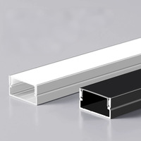 Profilé lumineux LED avec bande de couverture en aluminium noir Bande lumineuse LED en aluminium avec couvercle diffus pour canal de logement