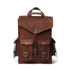 Casual <b>Leather</b> Backpack For Men And <b>Women</b> With <b>Laptop</b> Compartment And Modern Carry Design For Office Travel School And Everyday - Product Image 1