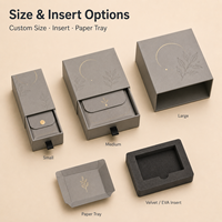Boîtes cadeaux rigides personnalisées pour bijoux, boîte en carton avec laminage mat et dorure à chaud, avec pochette en microfibre pour l'emballage de bijoux en détail