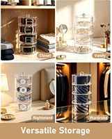 Organisateur de ceintures, 4 niveaux en acrylique avec couvercle anti-poussière empilable, multi-usages pour bijoux et montres, résistant aux rayures, joint anti-poussière magnétique