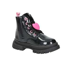 Stivali da combattimento per ragazze Barbie, scarpe per bambini con logo rosa glitterato nero - Product Image 6