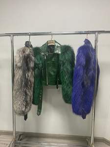 Giacca di pelliccia di <span class=keywords><strong>vera</strong></span> volpe con pelliccia da donna elegante e spessa in <span class=keywords><strong>pelle</strong></span> invernale da donna - Product Image 4