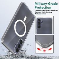 Coque de téléphone magnétique transparente antichoc personnalisée, anti-rayures et anti-jaunissement, directement de l'usine, pour Samsung A16 A17 A26 A56 A57