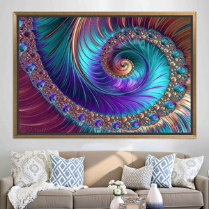 Modern Printed Canvas: 3D Swirl Abstract Art for Contemporary Wall Decor,<b>GOLD</b> <b>FRAMED</b> CANVAS - Product Image 3