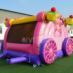Château <span class=keywords><strong>gonflable</strong></span> commercial combiné avec toboggan et chaise de <span class=keywords><strong>princesse</strong></span>, thème licorne, pour location extérieure - Product Image 6