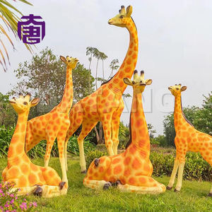 Escultura de jirafa en 3D con luz para jardín, parque, paisaje, decoración, resina, fibra de vidrio, lámpara luminosa. - Product Image 3