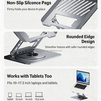 Concentrateurs USB ergonomiques multifonctionnels en alliage d'aluminium avec support rotatif pour PC portable, support de refroidissement pliable, station d'accueil de bureau