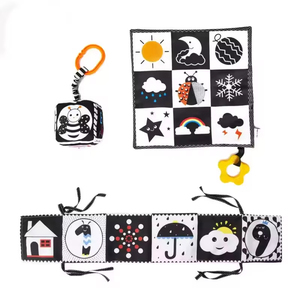 <span class=keywords><strong>Libro</strong></span> Sensorial de Tela Suave en Blanco y Negro para Bebés, <span class=keywords><strong>Libro</strong></span> de Memoria con Sonidos para <span class=keywords><strong>el</strong></span> Primer Año - Product Image 1