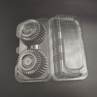 Boîte à dessert de gâteau en plastique jetable carré en blister dur PET transparent